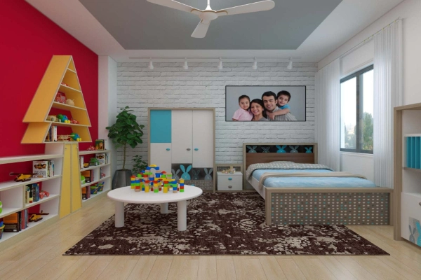 A Multifuntional Bedroom With a Play Area